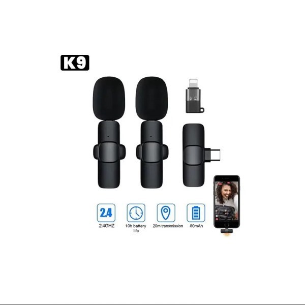 میکروفون یقه ای مدل K9 دو کاربره میکروفون یقه ای مدل K9 دو کاربره - تصویر 1